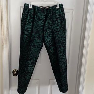 Green and black printed trouser. J crew size 6